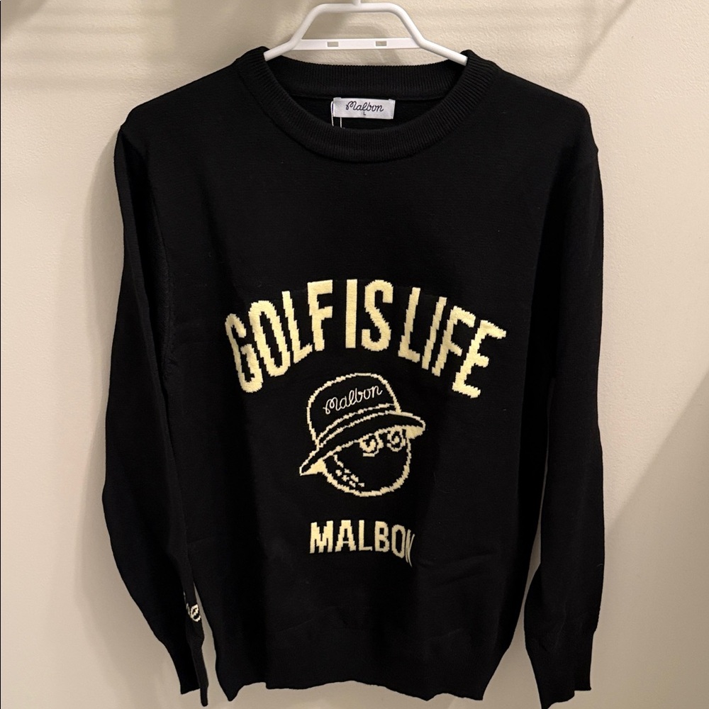 Malbon Black Sweater - Golf Is Life size large